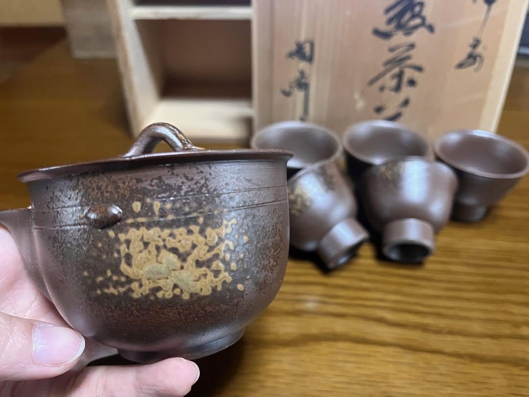 Amazon.co.jp: 備前焼 木村陶峰 煎茶器 宝瓶 湯冷まし 茶杯セット