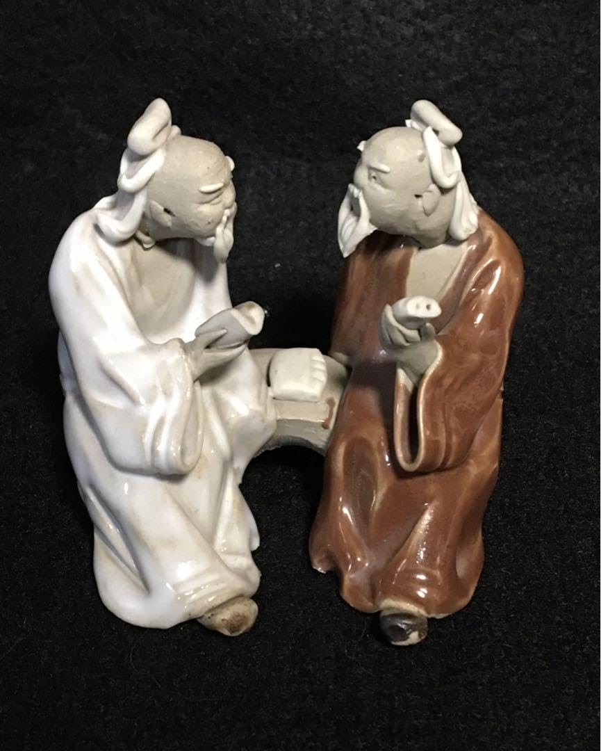 Amazon.co.jp: 中国 中国土産 中国工芸品 仙人 老師 人形置物 陶器