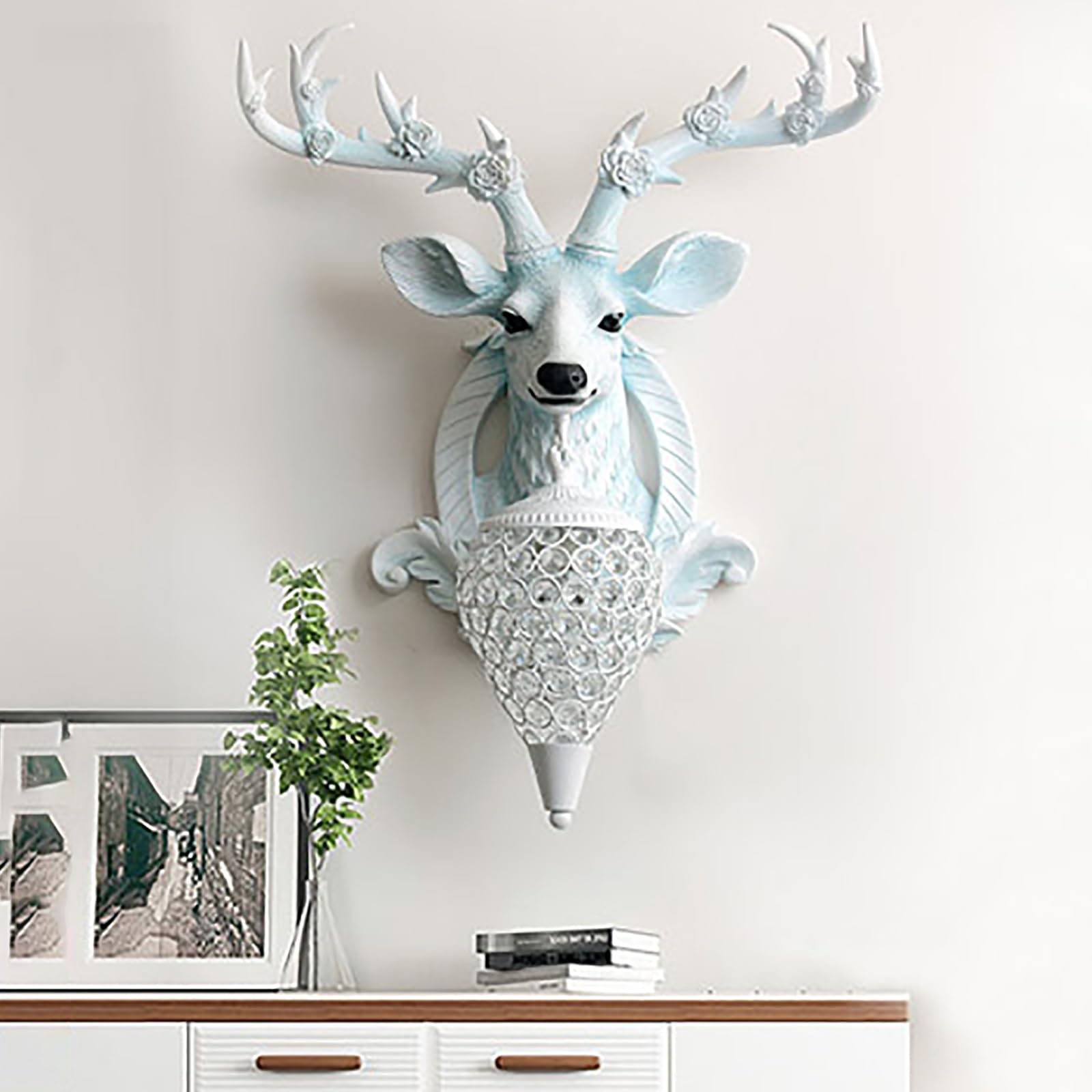 Amazon.co.jp: 部屋 壁飾り 鹿の角 鹿の頭の 壁掛けシミュレーション