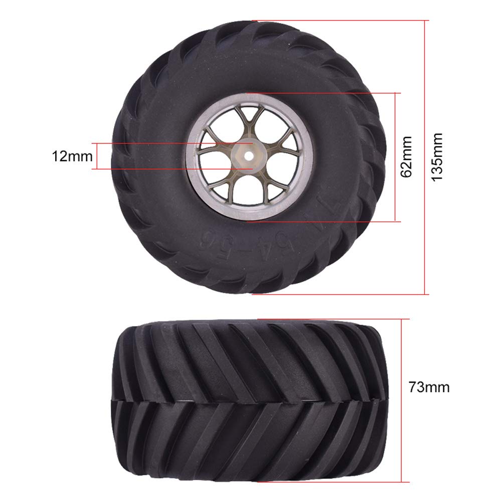 Amazon | WONFAST 1/10 RCモンスタートラックホイールとタイヤセット 4