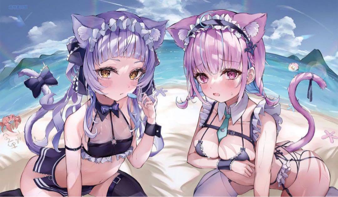 Amazon.co.jp: 湊あくあ 紫咲シオン ラバーマット プレイマット by