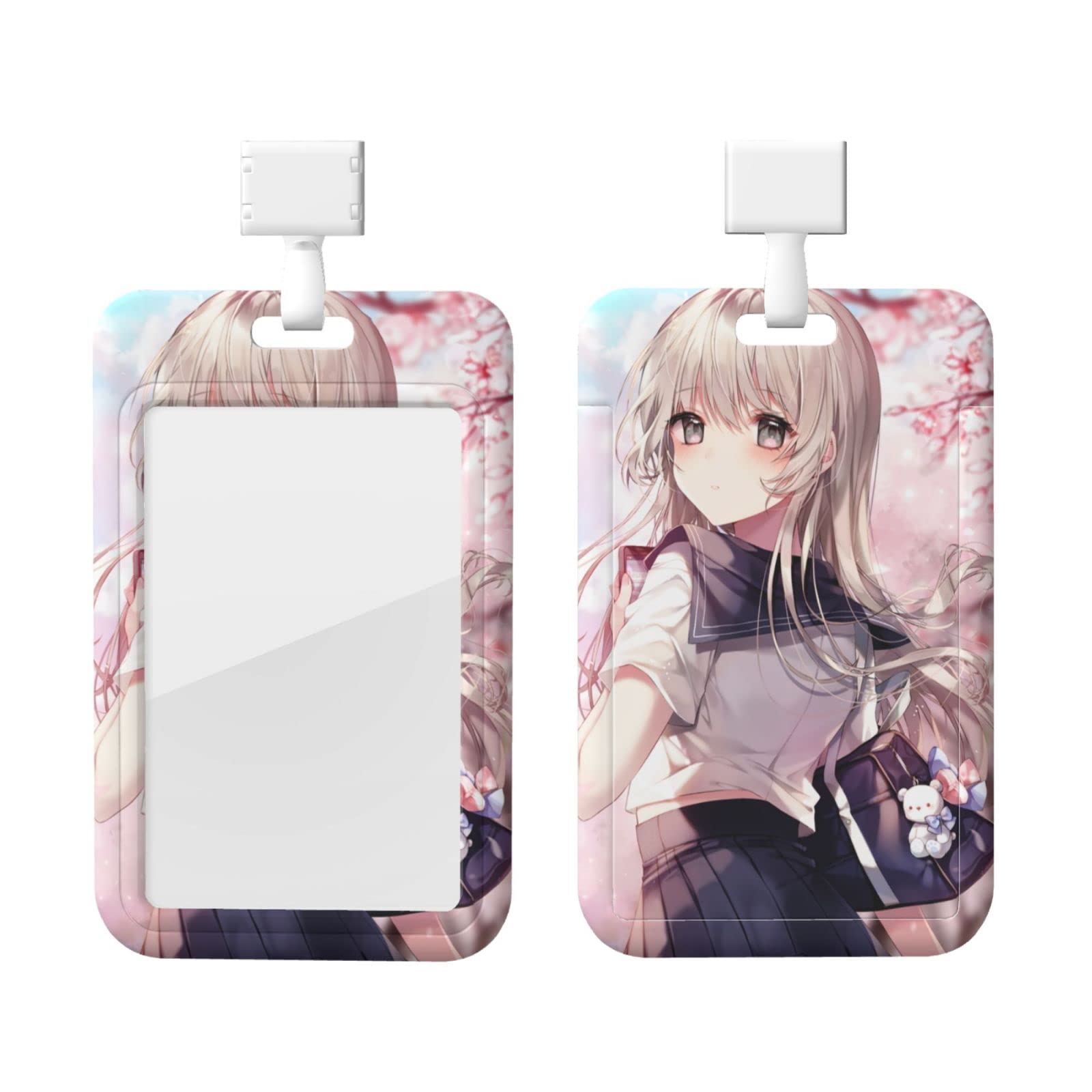Amazon.co.jp: IDカードホルダー アニメ 可愛い ロリ 桜 JK制服 縦型