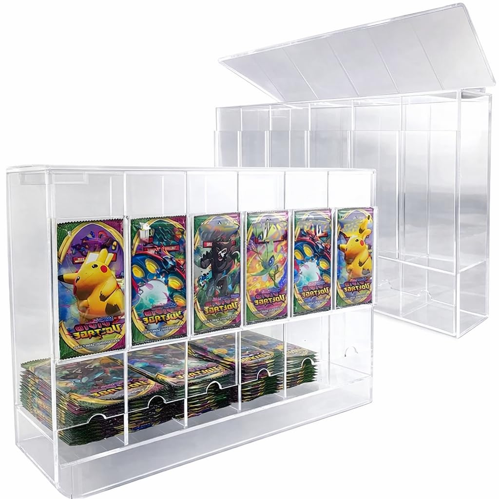 EVORETRO Booster Pack Dispenser 6-Slot Acrylic TCG Display Case