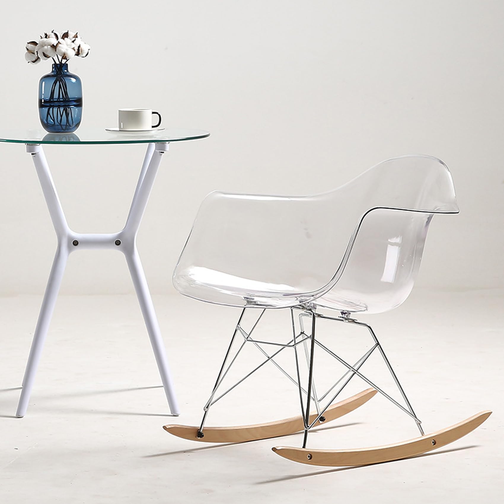 Amazon｜ロッキングチェア 室内 シェルチェア 46*43*68cm ニーチェア