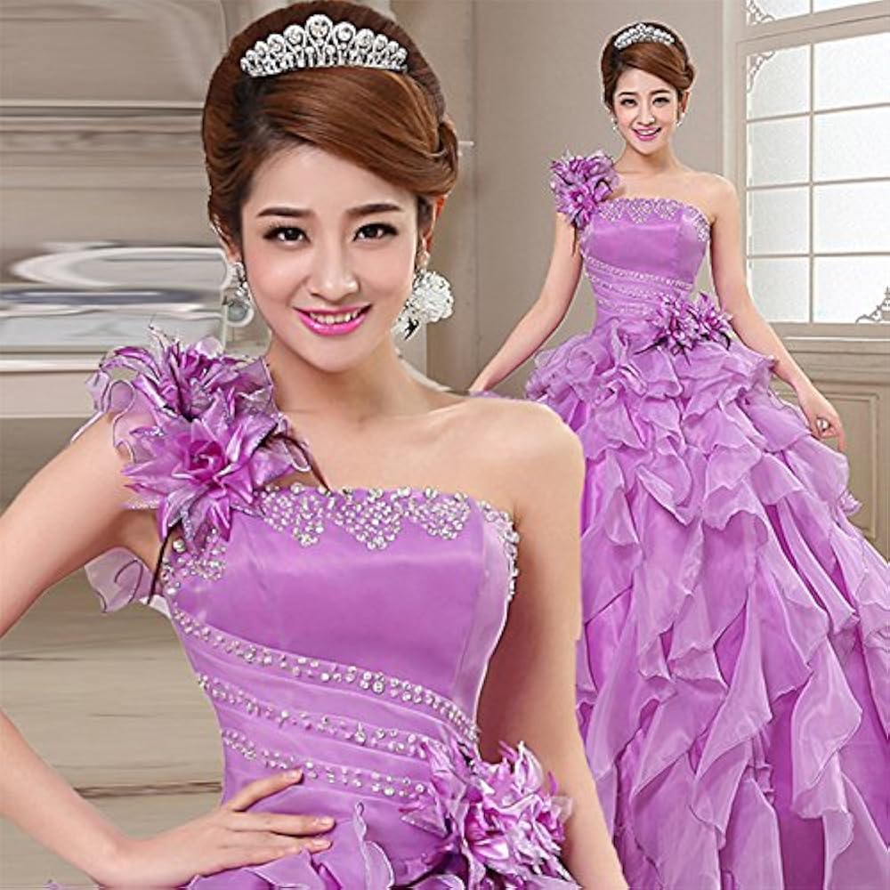 Amazon.co.jp: [cnstone] カラードレス パープル 紫 演奏会用ドレス