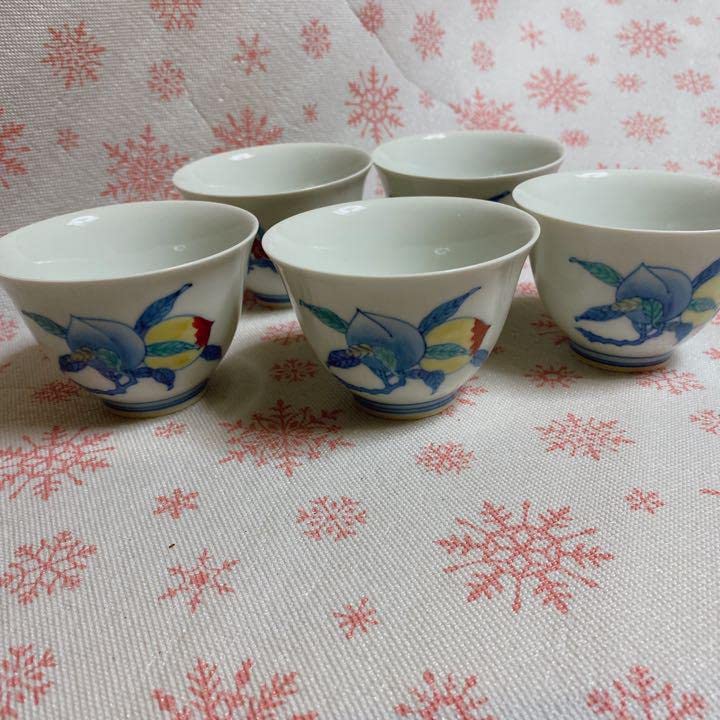 今泉今右衛門 錦桃絵煎茶碗 九谷烧 有田烧 【公式通販】