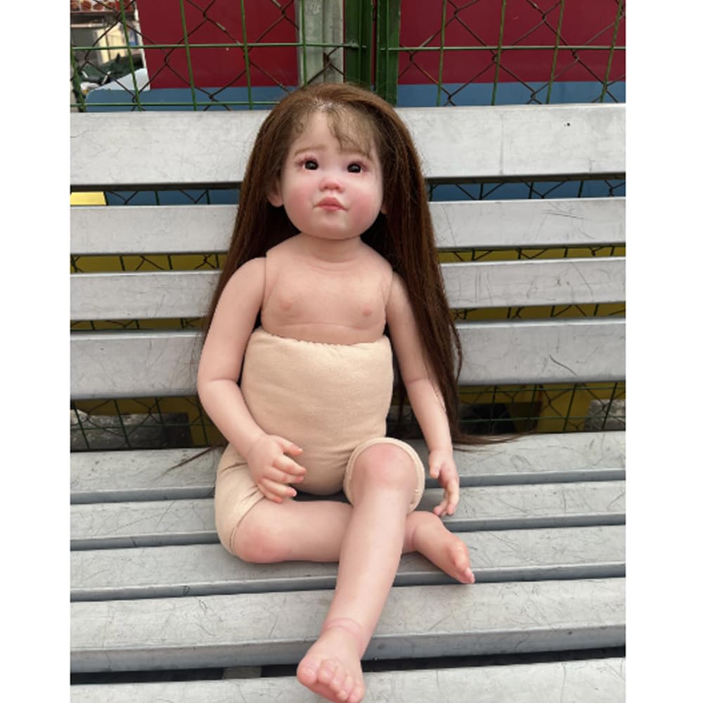 Amazon | Meeler リボーンドール 75cmリアルな茶色の髪と小さな目の