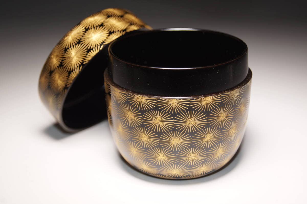 Amazon.co.jp: 真贋保証□前志芸男 作□ 輪島塗 棗 沈金唐松文様 大棗