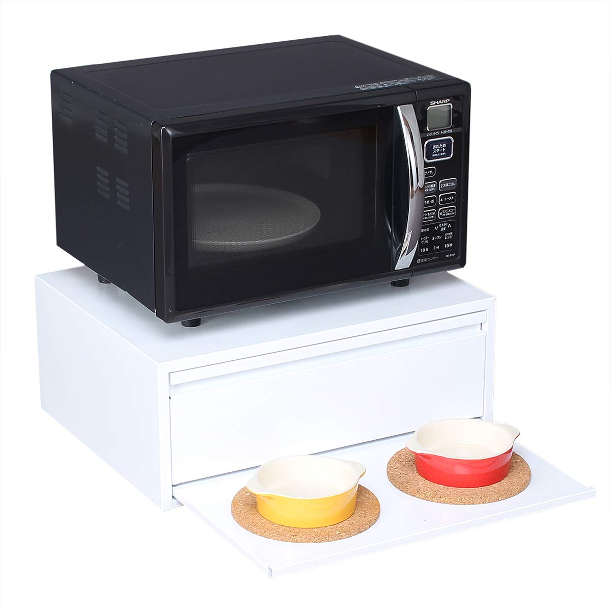 Amazon.co.jp: 川口工器 レンジ下 引き出し 収納 ラック スライド棚