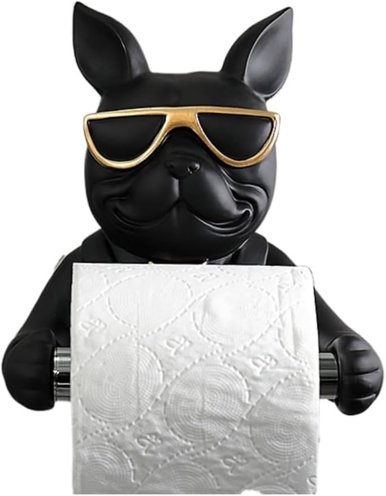 Amazon | Zehaiwl ブルドッグ トイレットペーパーホルダー タオル掛け