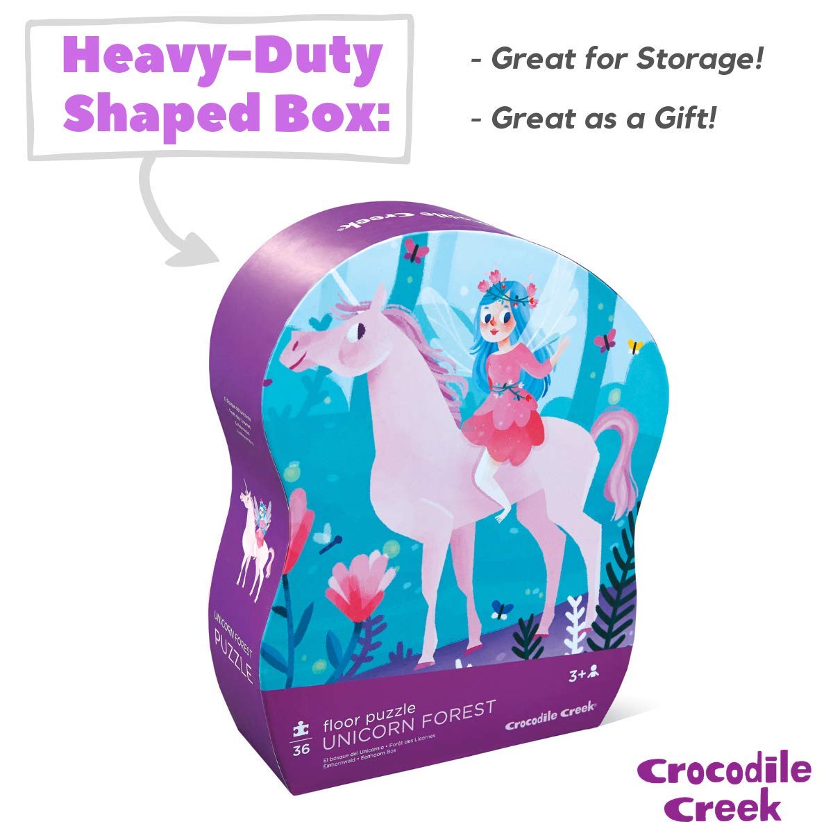 Amazon.com: Crocodile Creek, Puzzle Floor Unicorn Forest 36 Piece