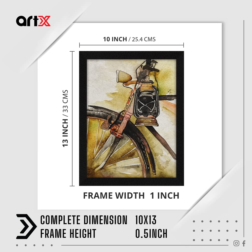 ArtX Paper Vintage Cycle Frame Wall Art Painting, Multicolor