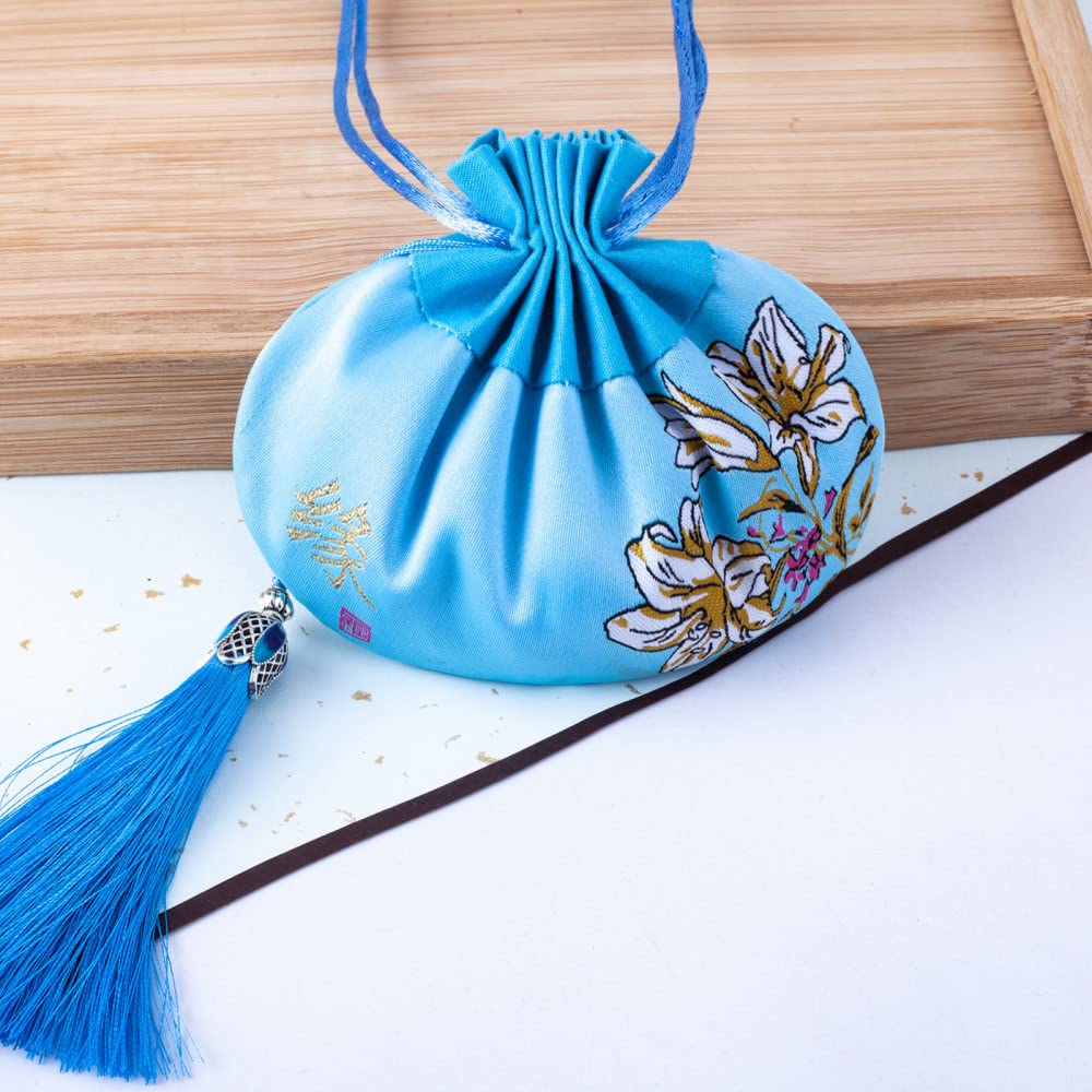 Amazon.co.jp: 巾着袋中国のサシェバッグ 4個 プリントブロケード