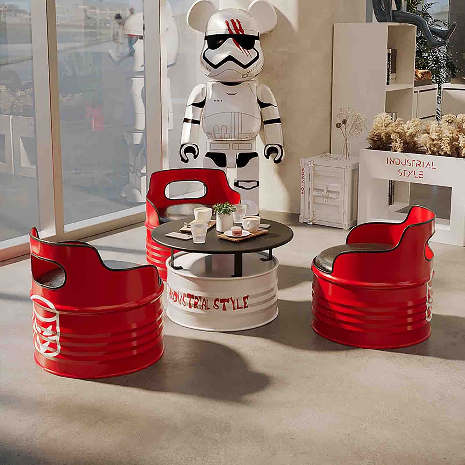 Amazon.co.jp: バーテーブルセット ドラム缶テーブル＆チェア5点セット