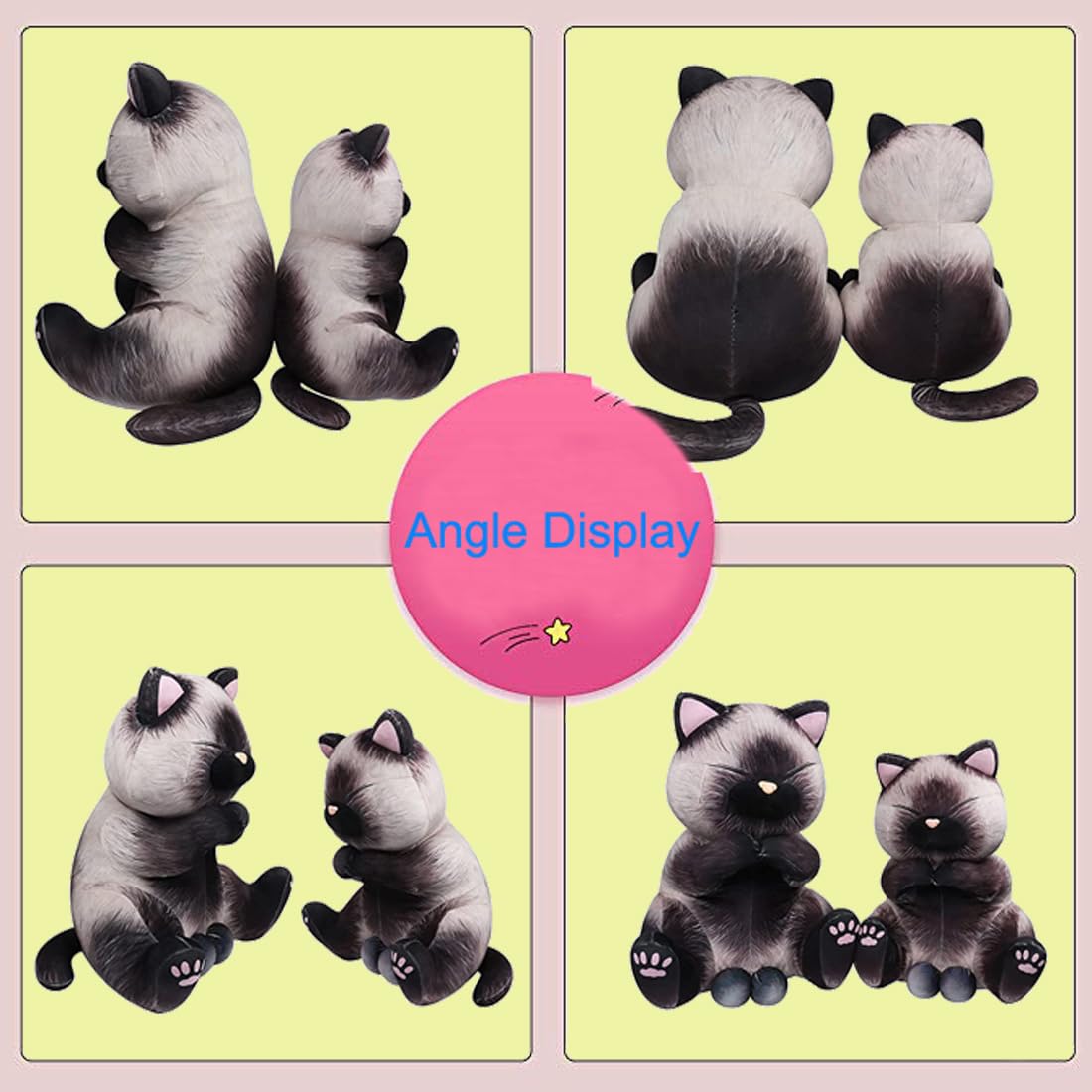 Amazon.co.jp: ELAINREN 太ったシャム猫 ぬいぐるみ 枕 ウルトラソフト