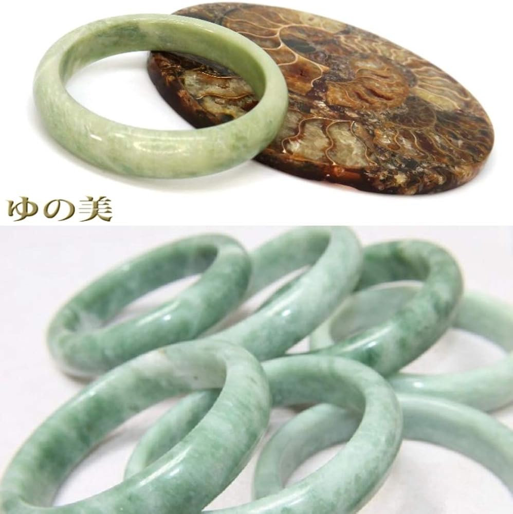 Amazon | [ゆの美] 翡翠 バングル 天然石 くり抜き ブレスレット