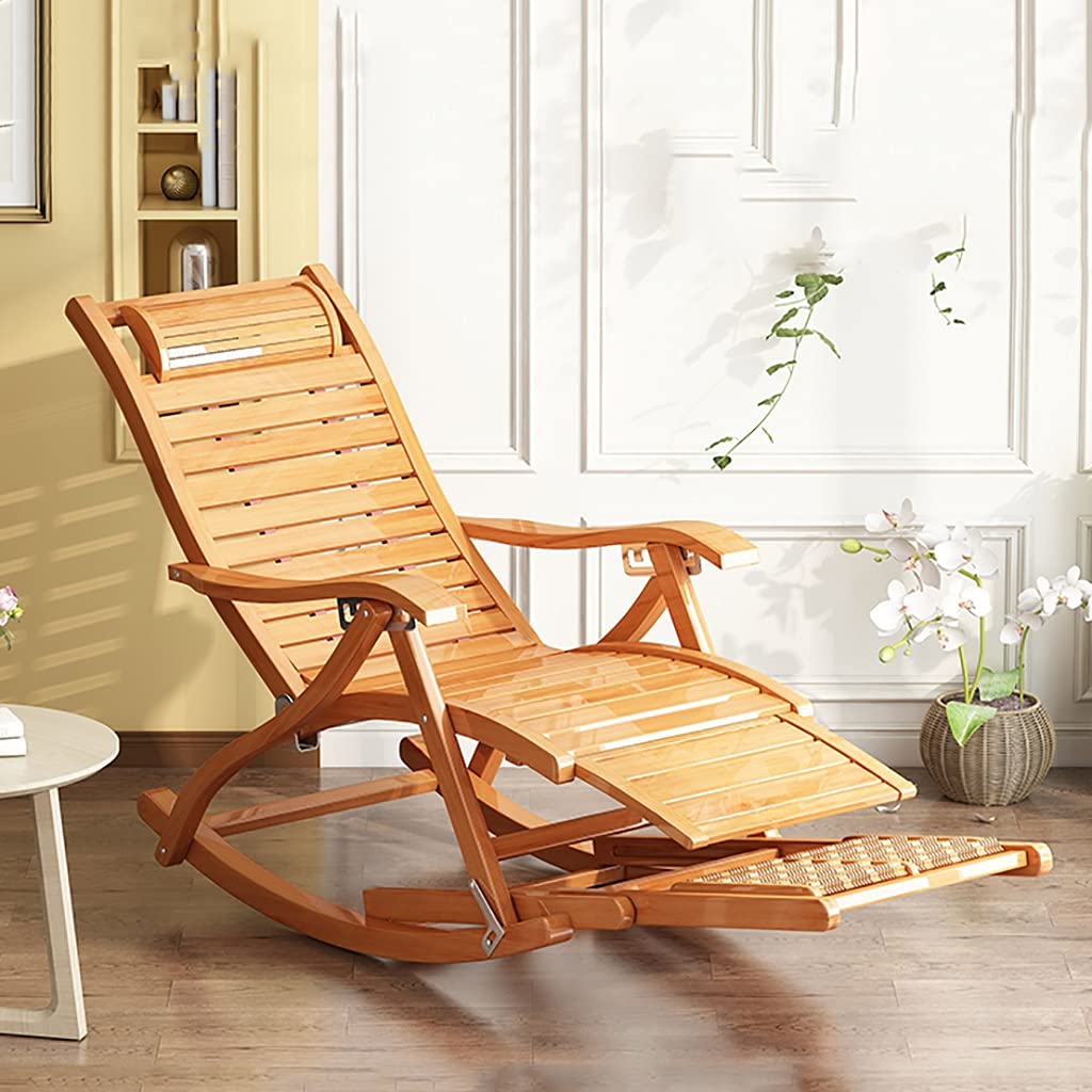 Amazon｜折りたたみリクライニングチェア木製ロッキングチェア