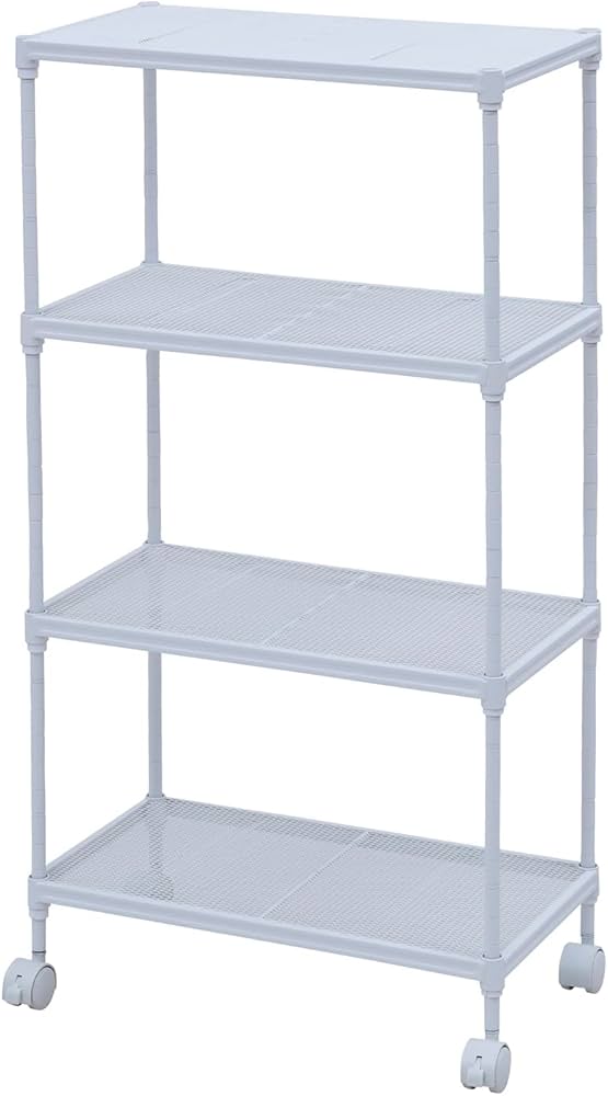 Amazon｜[山善] スチールラック 4段 棚はモノが落ちないメッシュ仕様