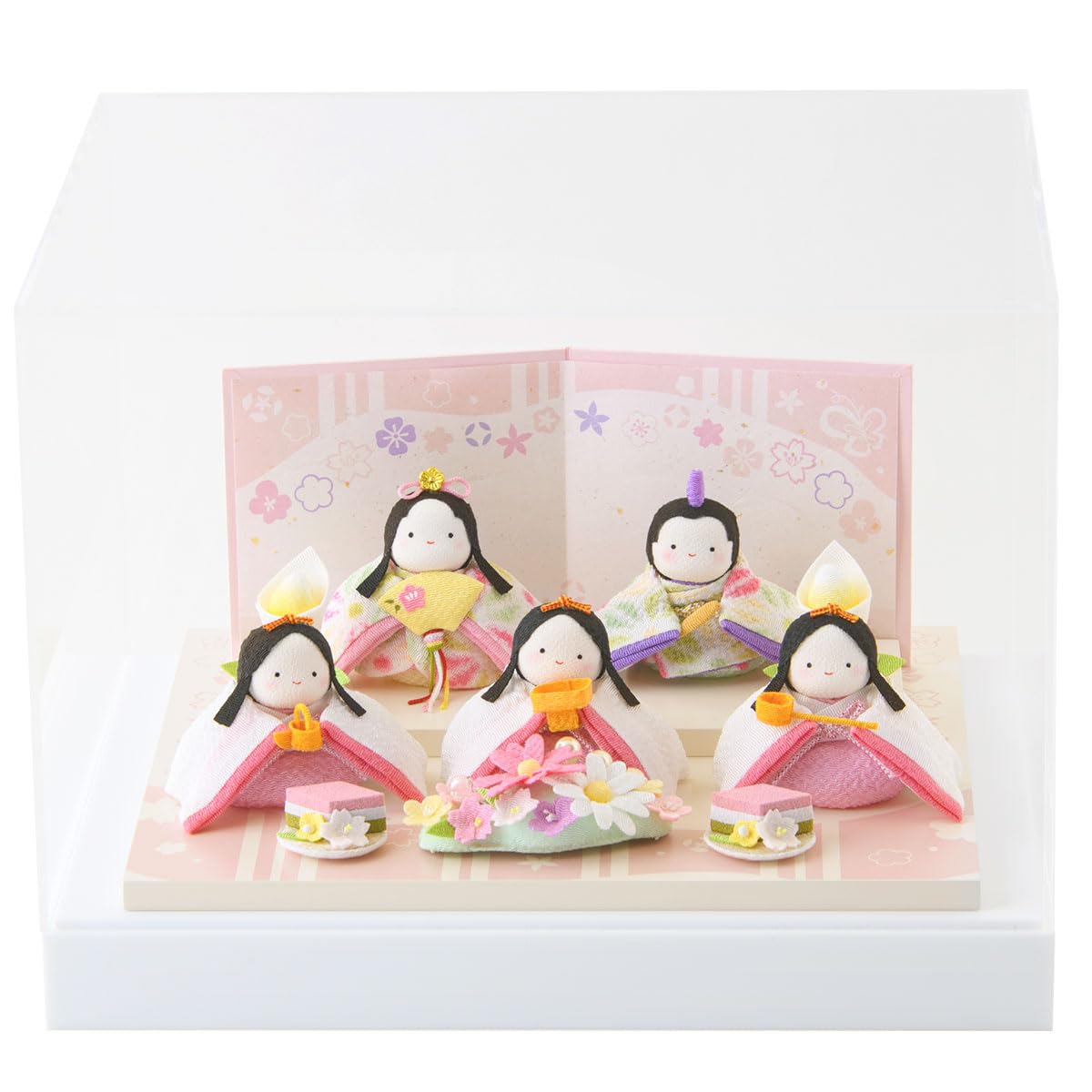Amazon | 雛人形 ケース飾り コンパクト ちりめん ぽてりひな5人揃い