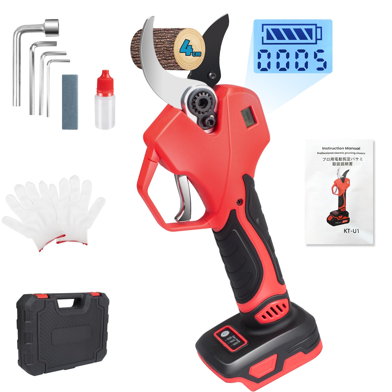 Amazon | 【大開口・40mm切断径】電動ハサミ 電動剪定バサミ【藤原園芸