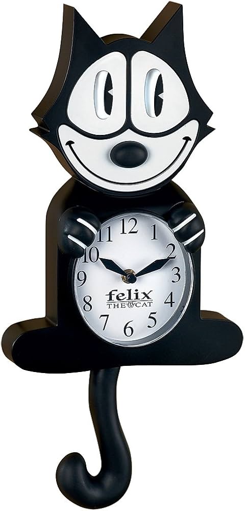 Authentic Cartoon Collectible Felix The Cat Wall Clock w/Moving