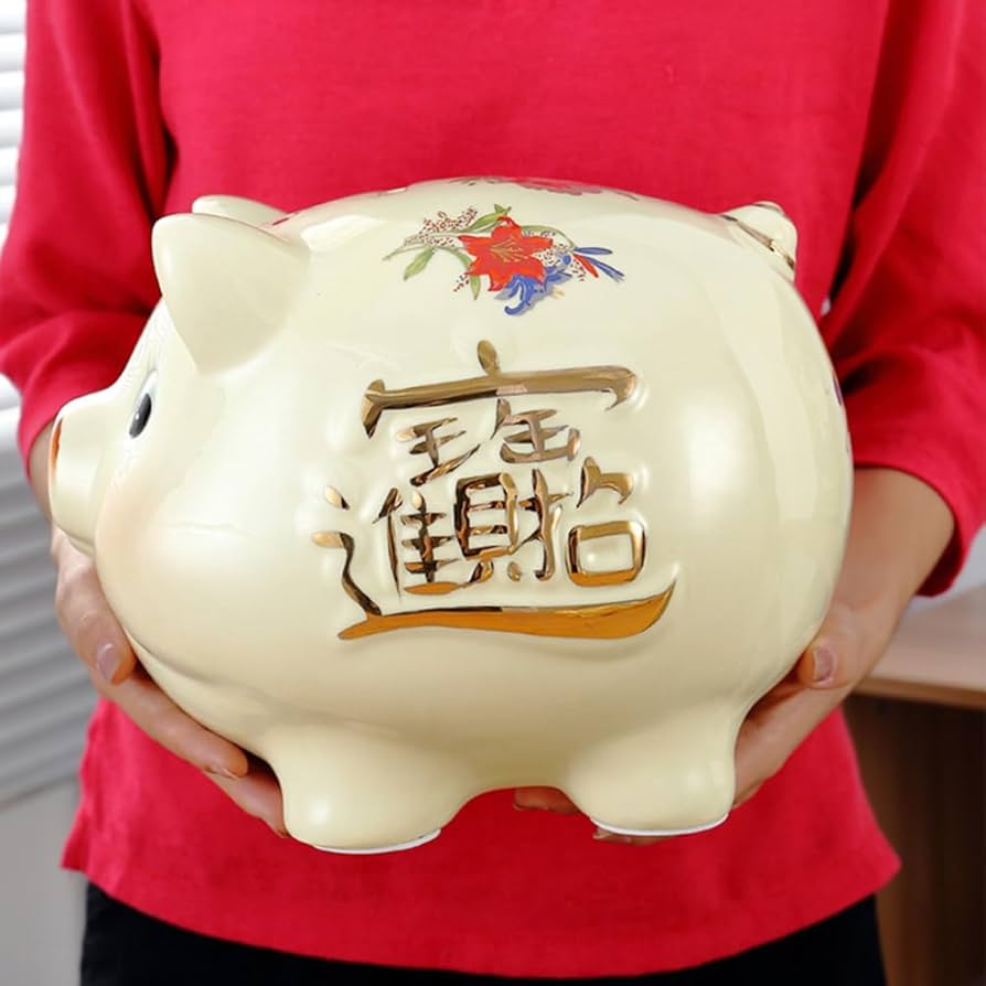 Amazon.co.jp: VORCOOL 貯金箱 豚の貯金箱 陶器の貯金箱 動物の貯金箱