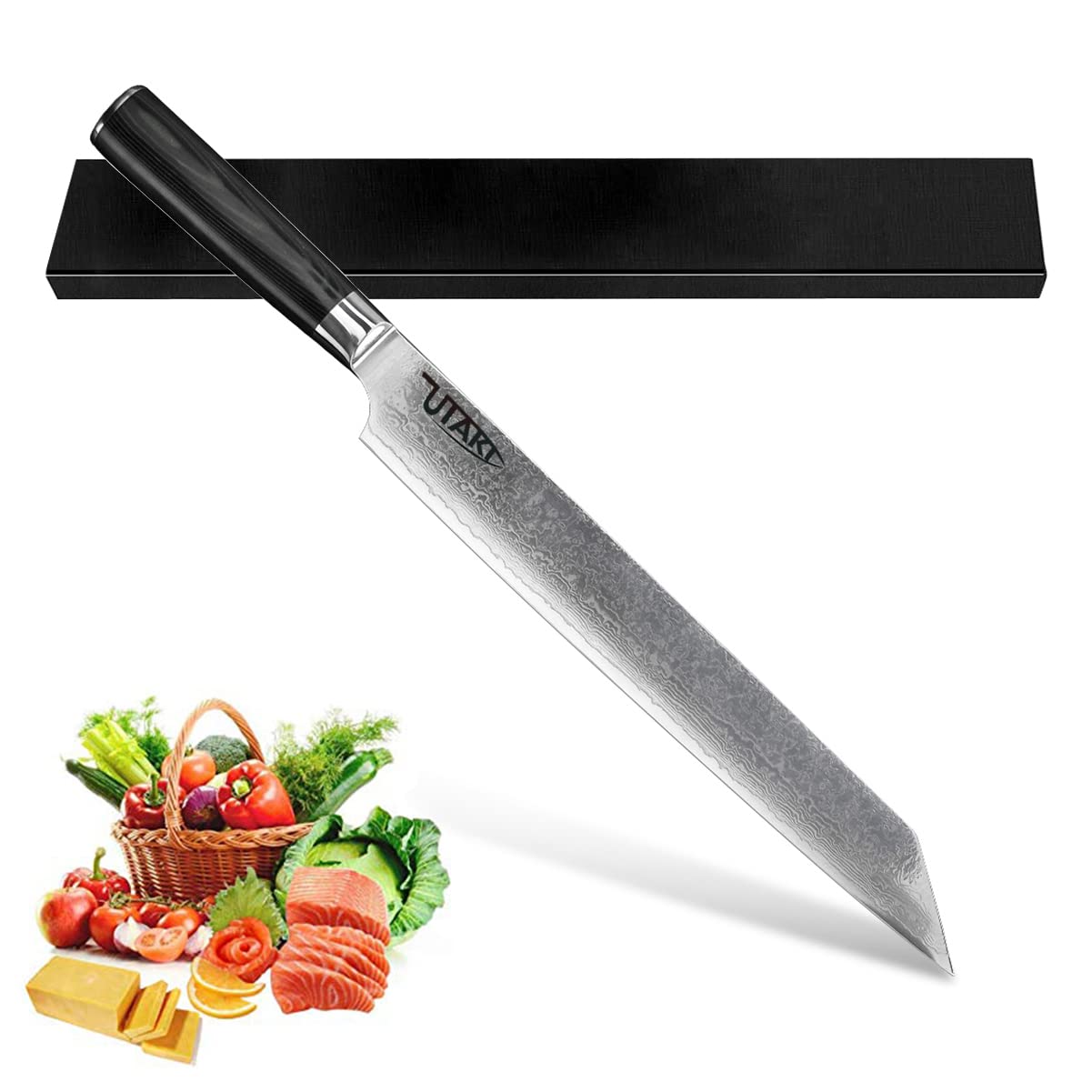 Amazon | Utaki 67層ダマスカス刺身包丁 切付型柳刃包丁 270mm 寿司