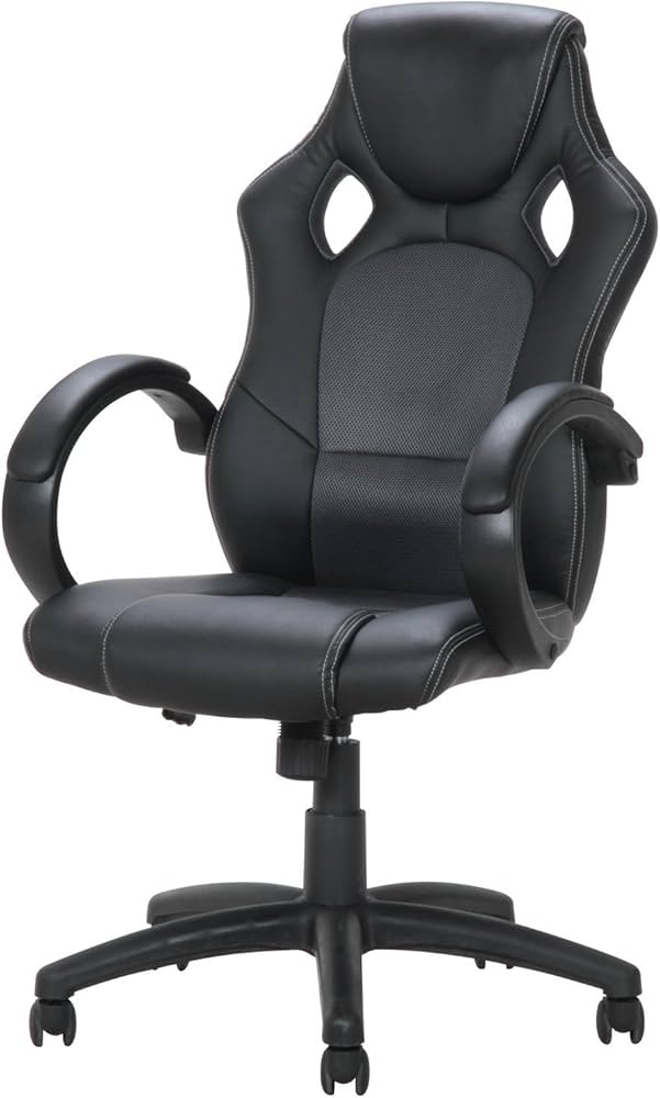 Amazon｜不二貿易 レーシングチェア サーキット 合成皮革 ブラック