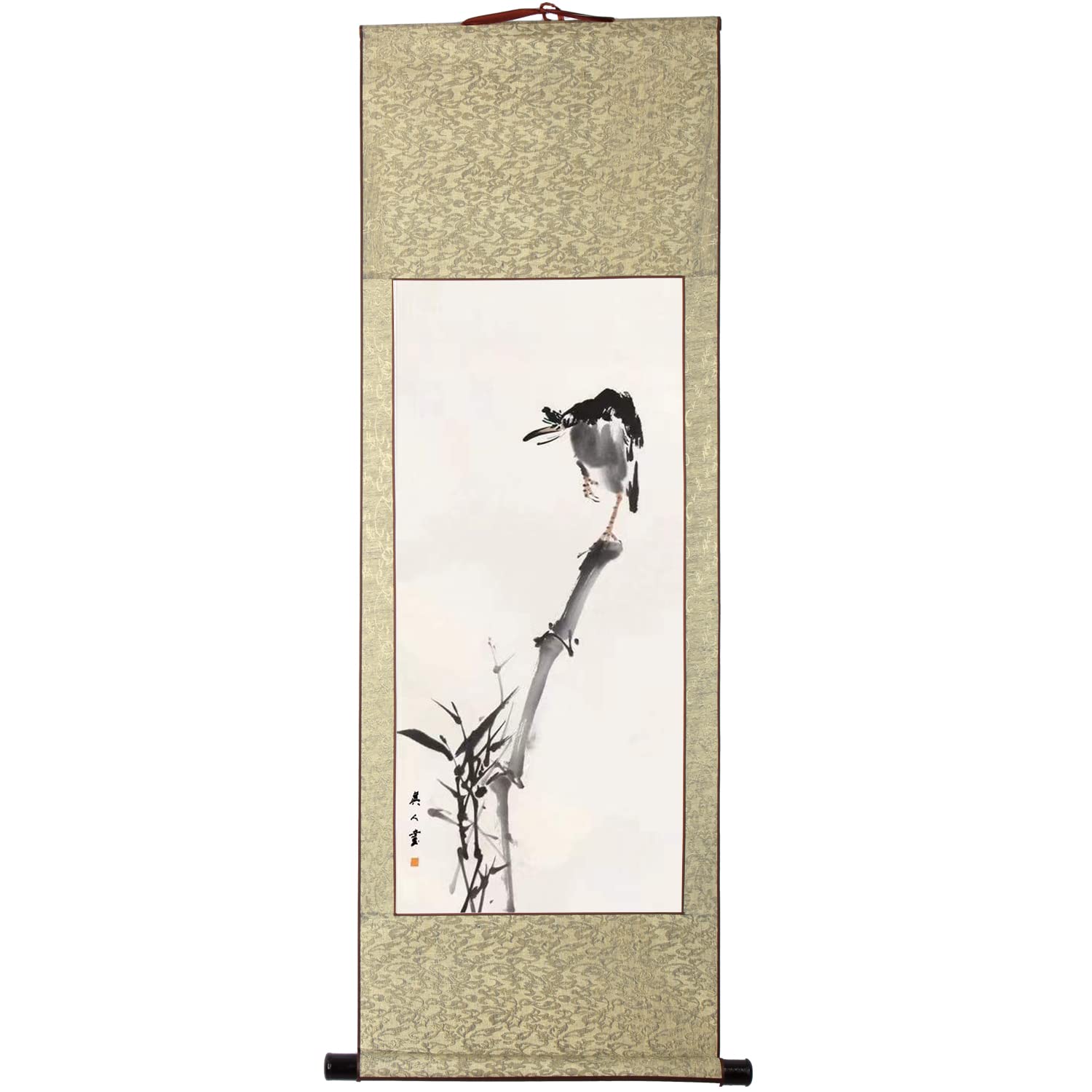 Amazon.co.jp: 画家手描き 掛軸 掛け軸 おしゃれ 水墨画 花鳥図 四季
