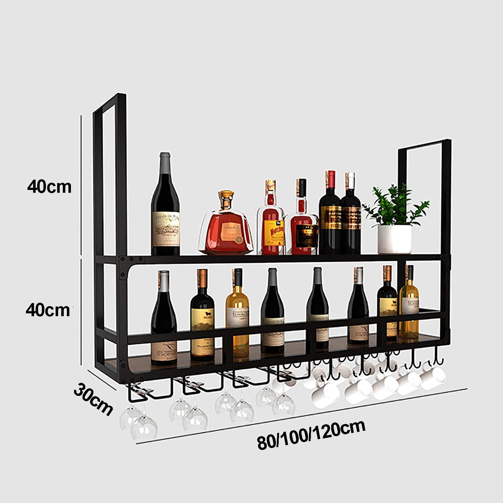 Amazon｜ワイングラスラック、吊り下げ式ワイングラスホルダー、鉄製