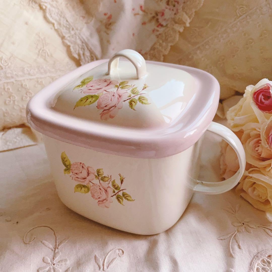 Amazon｜イマン ダイアナローズ ホーロー 味噌 ポット マニーローズ