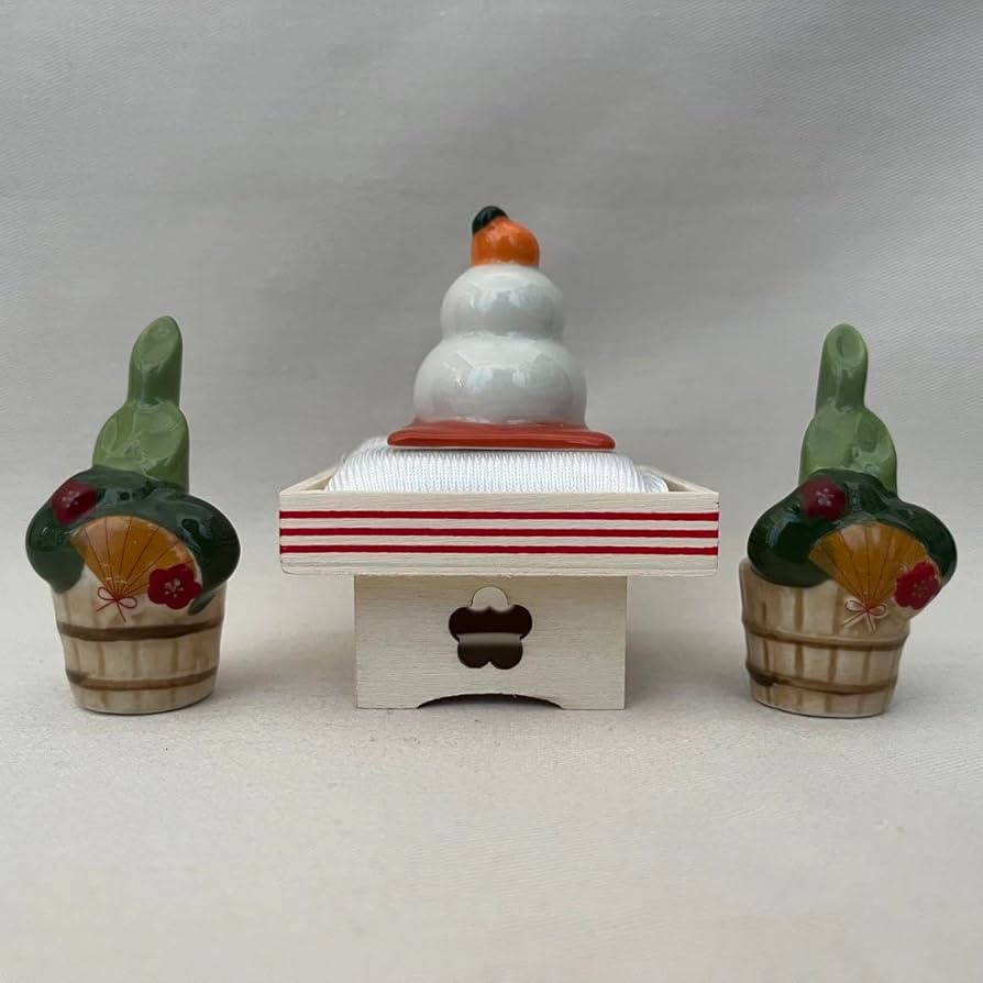 Amazon | ナチュラルキッチン お正月飾り5点セット 鏡餅 台座 門松