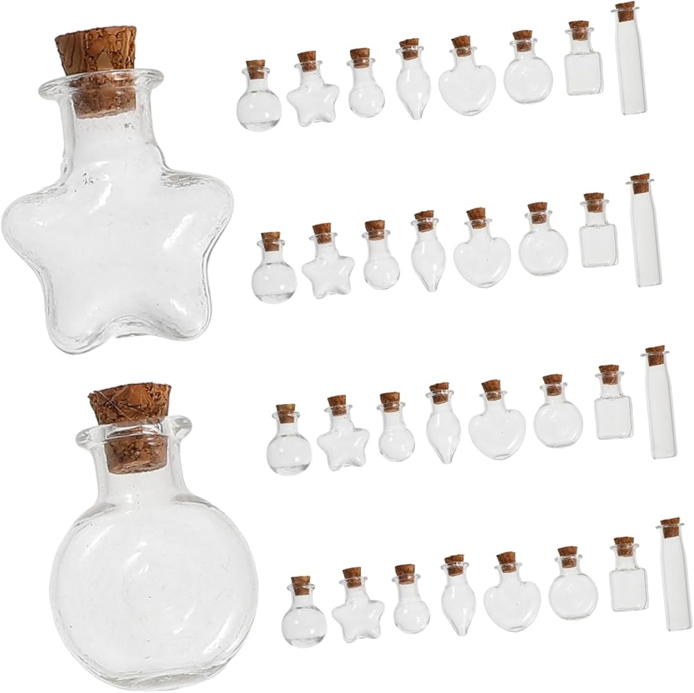 Amazon.co.jp: GRIRIW 48個コルク栓付きクリアミニガラス瓶 小型