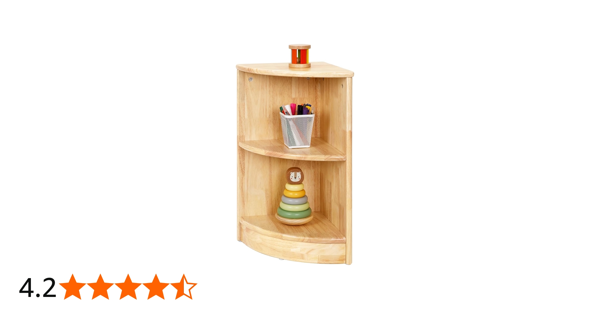 Amazon｜TOOKYLAND コーナーラック 天然木 ラバーウッド製 2段オープン