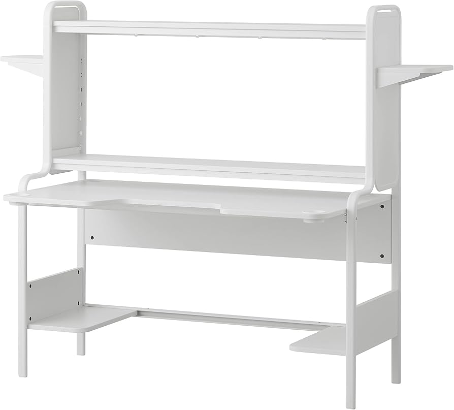 IKEA Fredde Gaming Desk, 140/185 x 74 x 146 cm, White : Amazon.com