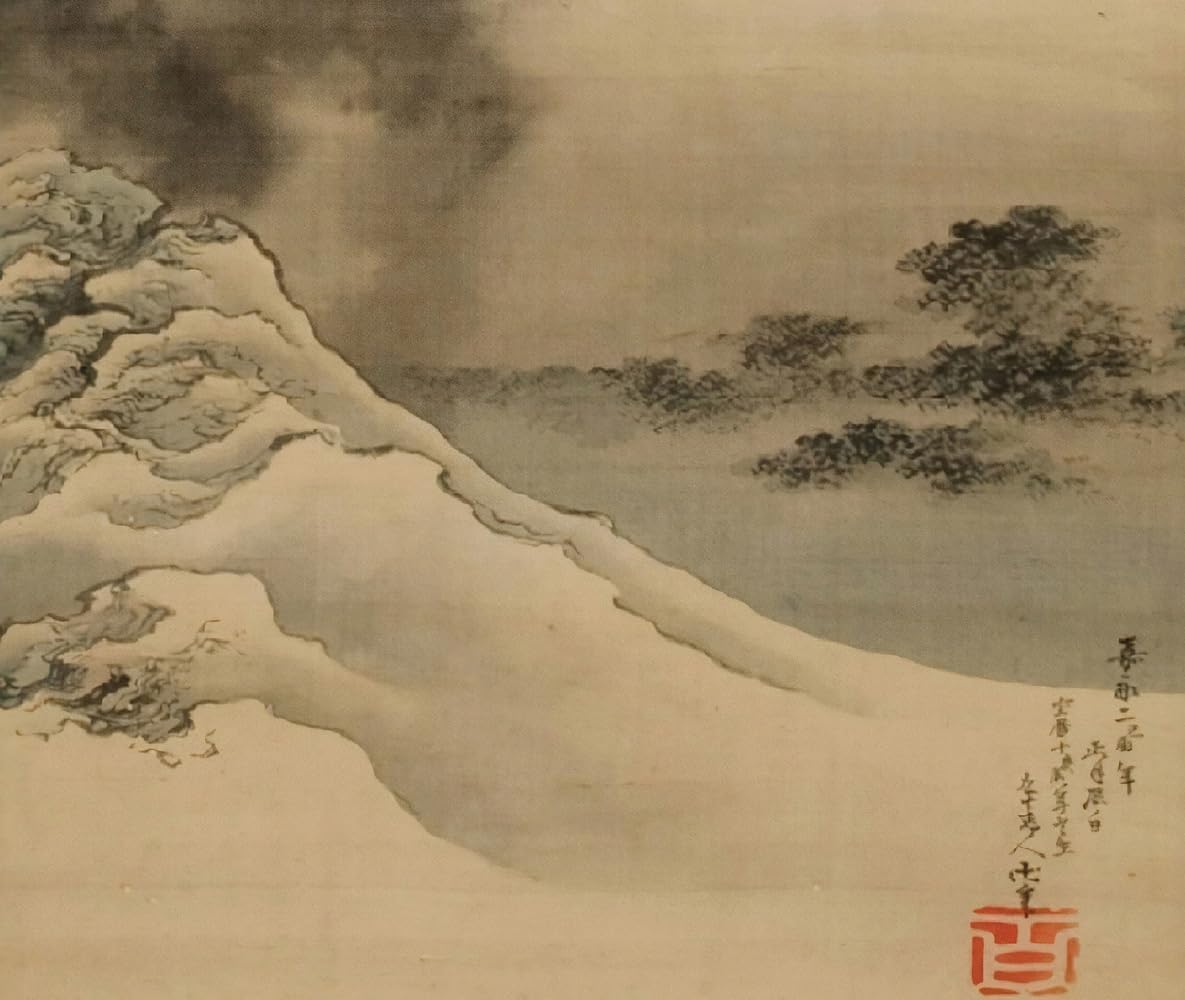 Amazon.co.jp: 葛飾北斎 富士越の龍図 （不二越の龍）絶筆 60x23