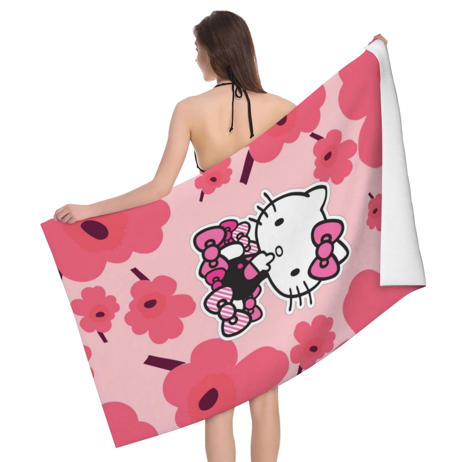 Amazon｜ハローキティ 花柄 ピンク バスタオル タオル 柔らかい 厚手