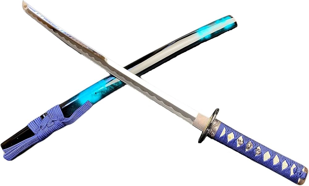 Amazon.co.jp: 模造刀-美術刀剣-関-泉水 (せんすい) 小刀 マーブル 青