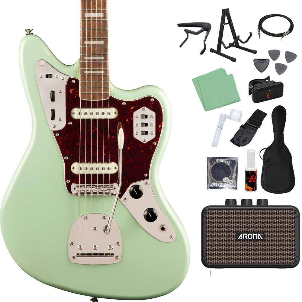 Amazon | Squier by Fender Classic Vibe 70s Jaguar Surf Green