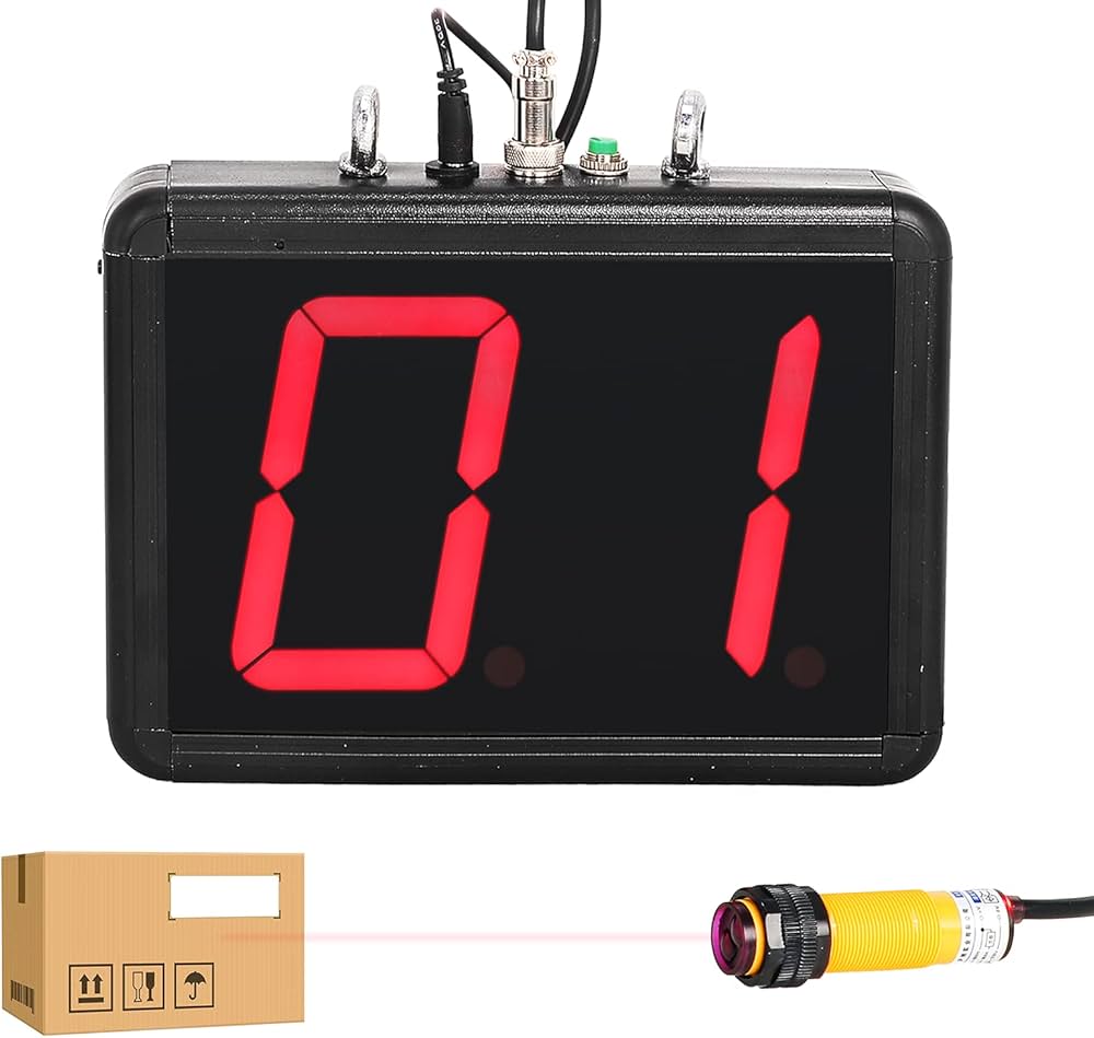 Amazon | JIAWANSHUNデジタル赤LEDカウンター 自動カウンター 数取り器