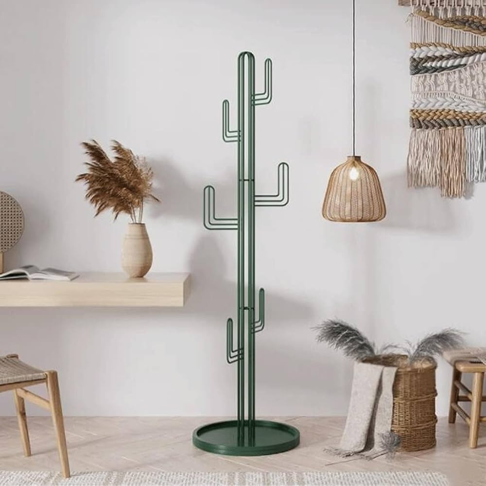 Amazon.co.jp: ポールハンガー 金属製コートラック 自立型サボテン