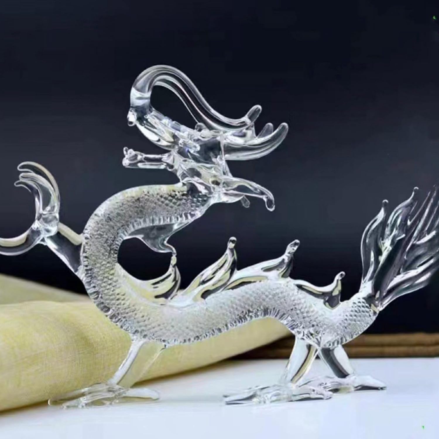 Amazon.co.jp: 龍 置物 クリスタル 龍の置物 竜 オブジェ ガラス細工
