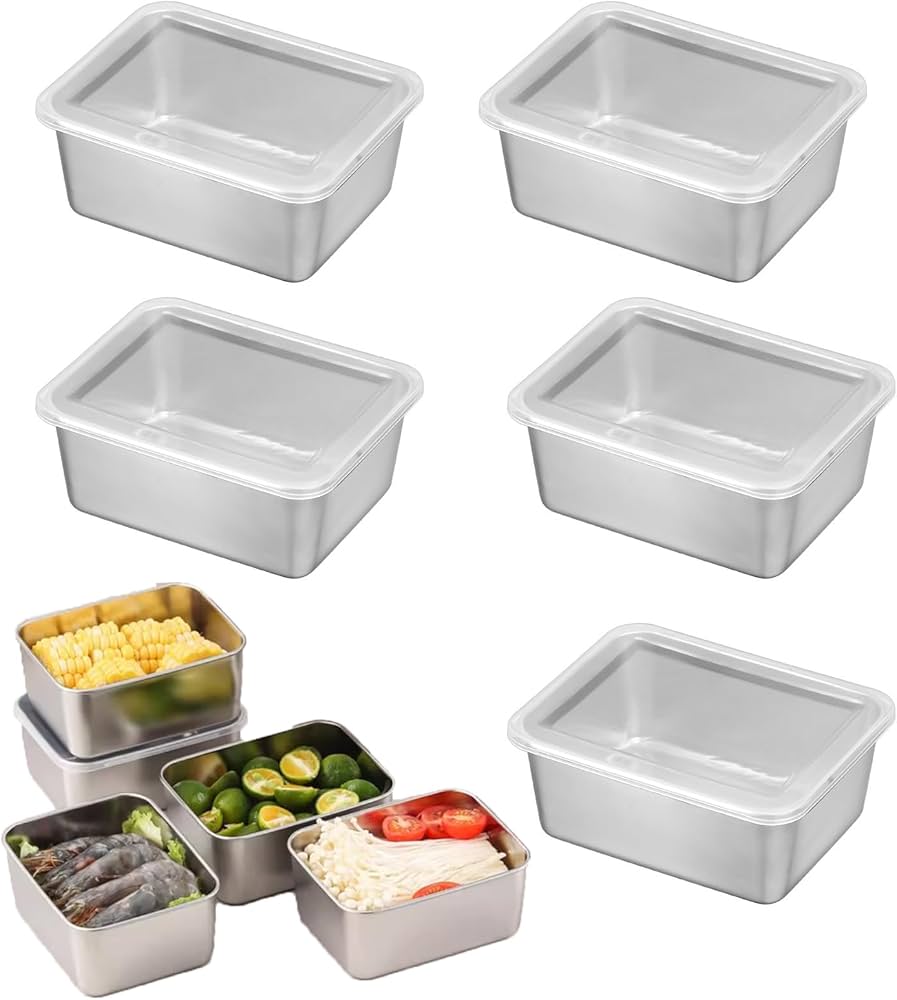 Amazon.co.jp: 角型 バット【6点セット】深型角型バット 保存容器 ふた