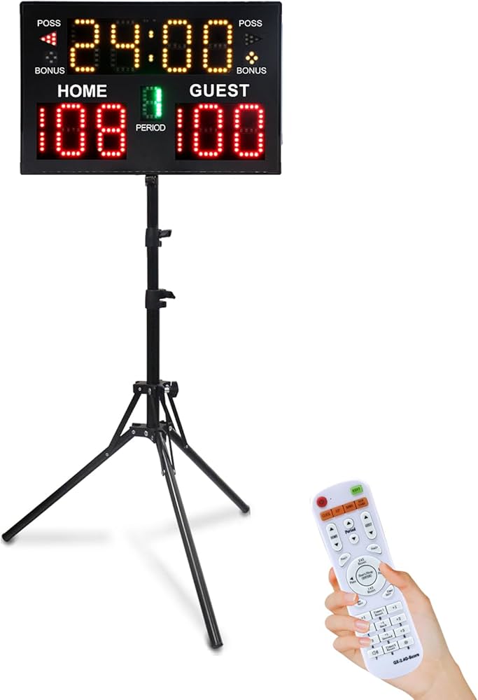 Amazon | YZ 電池式電子バスケットボールスコアボードタイマー時計