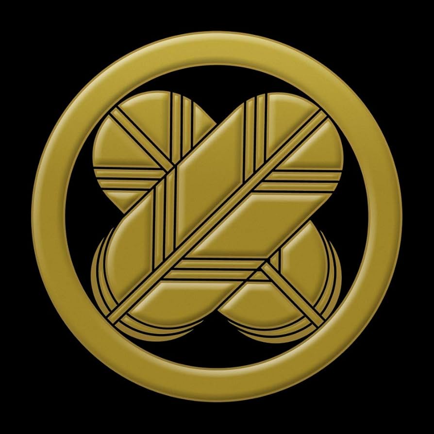 Amazon.co.jp: 家紋 蒔絵シール 家紋ステッカー「丸に違い鷹の羽 金