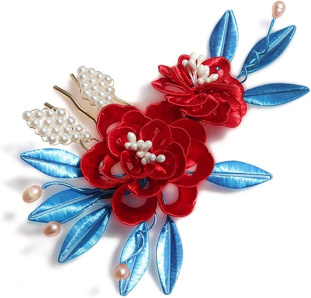 Amazon | 【受注製作】Richight 手作り 造花 纏花 ChunZihua レッド