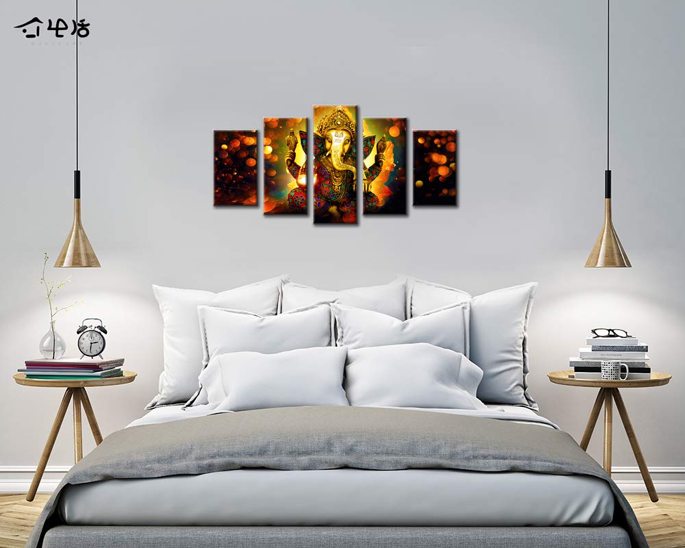 Amazon.com: DJSYLIFE Hindu God Ganesha Wall Art Canvas Printed for