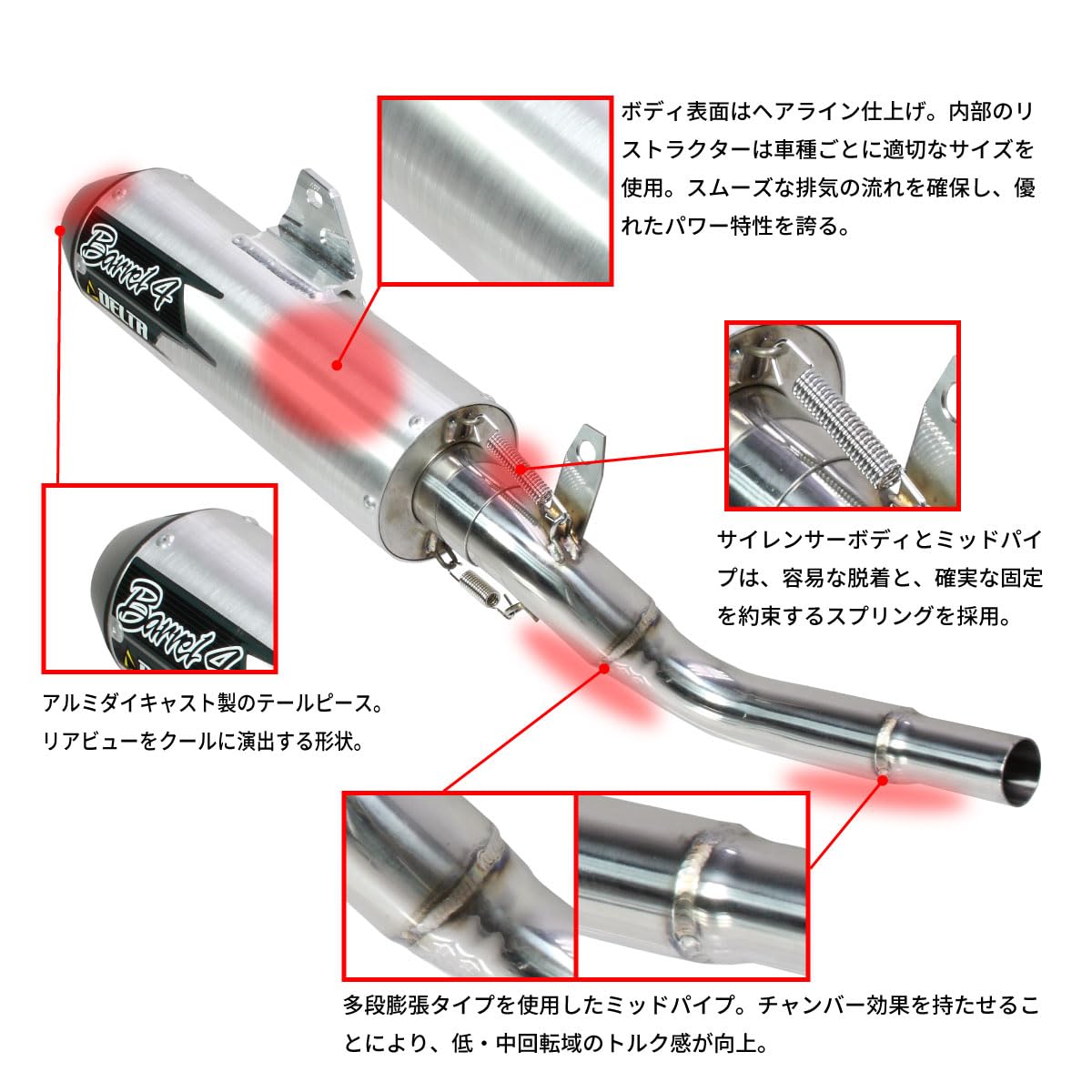 Amazon | ダートフリーク(Dirtfreak) DELTA SEROW250 '18-20 バレル4-S