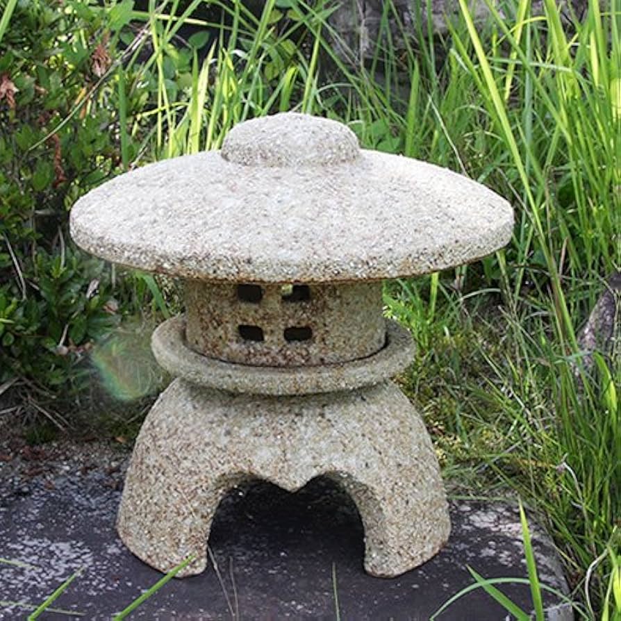 Amazon.co.jp: 信楽焼 灯籠（とうろう）10号丸雪見【ok-0063】 灯篭