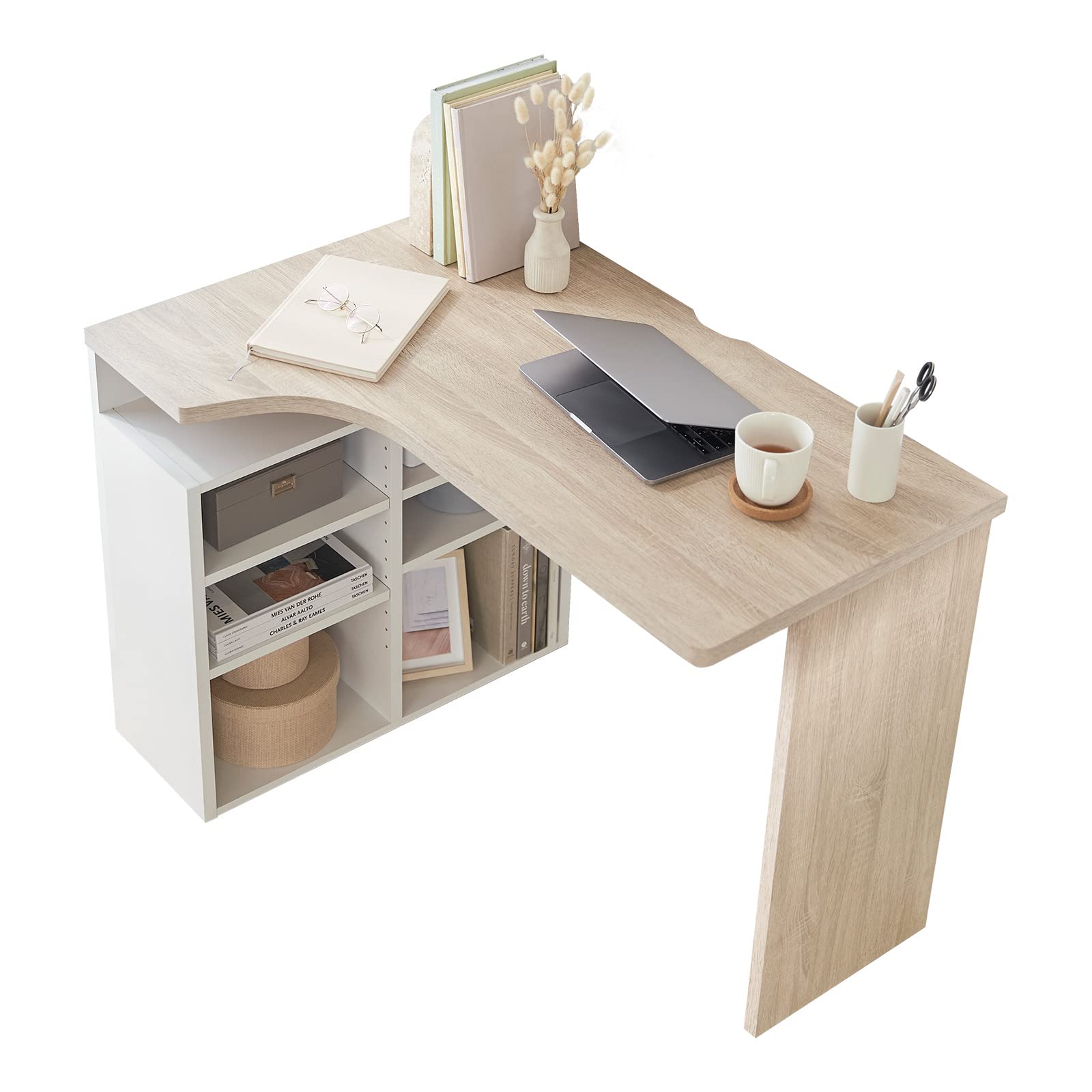 Amazon | LOWYA ロウヤ パソコンデスク 学習机 勉強机 L字 シンプル